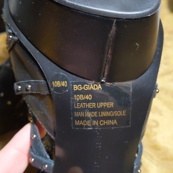 BCBG Giada cage sandal black leather platform - Picture 8 of 11